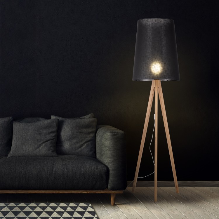 WALZ BLACK Lampa podłogowa 1 FSC 100%, SA-COC-006060 5599 TK Lighting Sosna Czarny