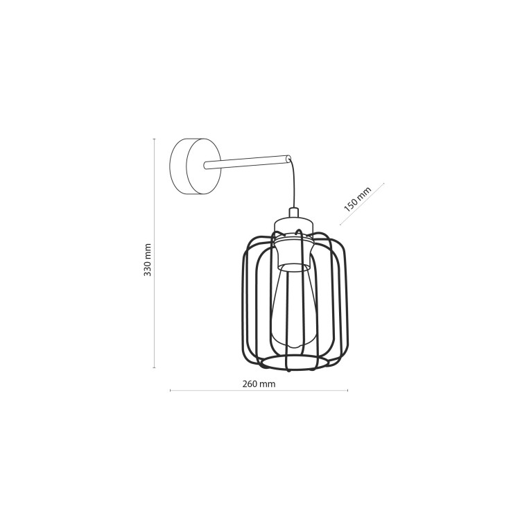 GALAXY NEW Kinkiet 1 4742 TK Lighting Złoty, Czarny Czarny