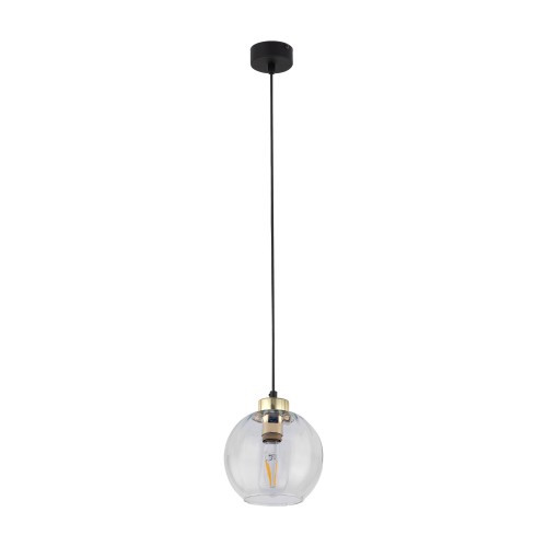 DEVI TRANSPARENT Lampa wisząca 1 180 4646 TK Lighting Złoty, Czarny Transparentny
