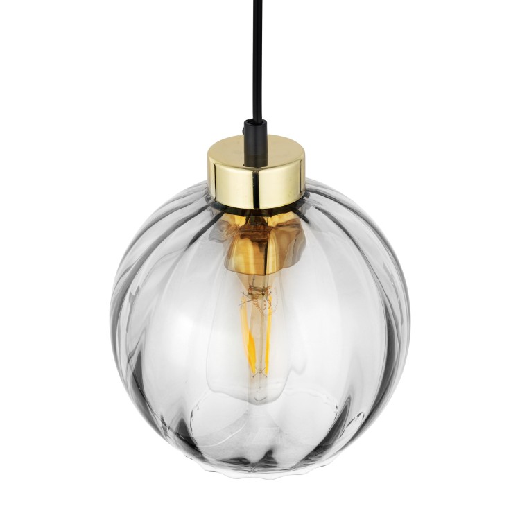 DEVI TRANSPARENT Lampa wisząca 1 180 4646 TK Lighting Złoty, Czarny Transparentny