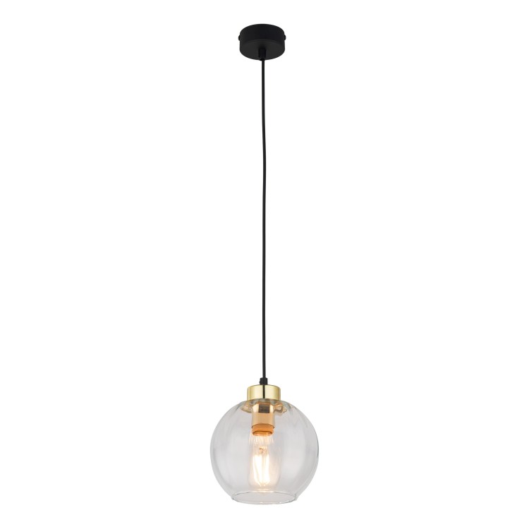 DEVI TRANSPARENT Lampa wisząca 1 180 4646 TK Lighting Złoty, Czarny Transparentny
