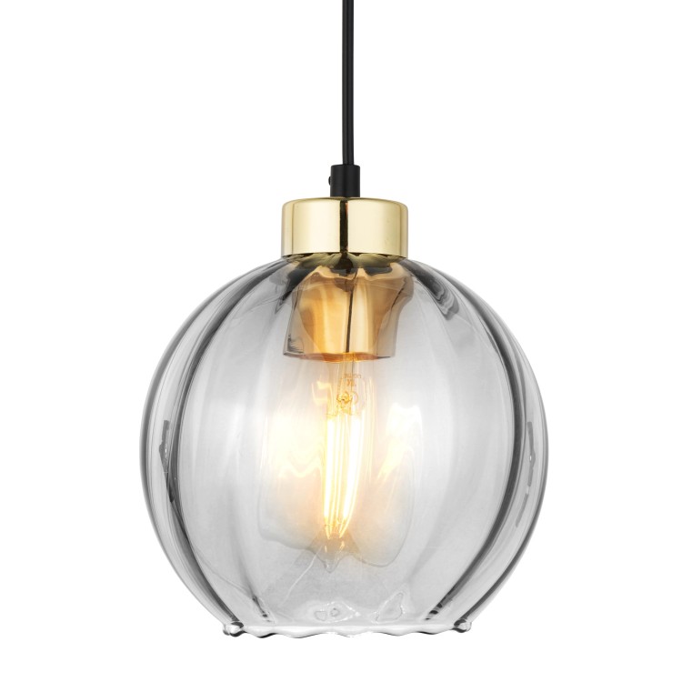DEVI TRANSPARENT Lampa wisząca 1 180 4646 TK Lighting Złoty, Czarny Transparentny