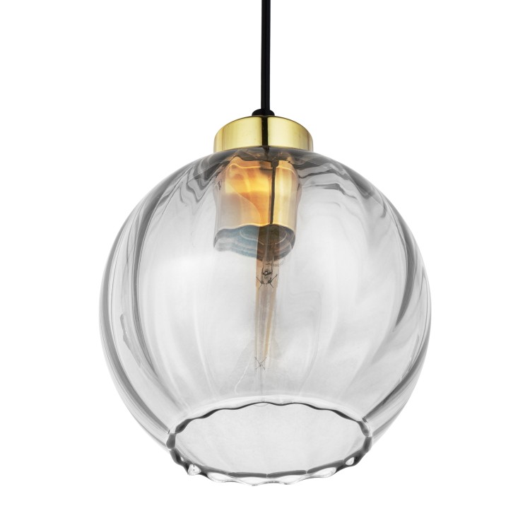 DEVI TRANSPARENT Lampa wisząca 1 180 4646 TK Lighting Złoty, Czarny Transparentny