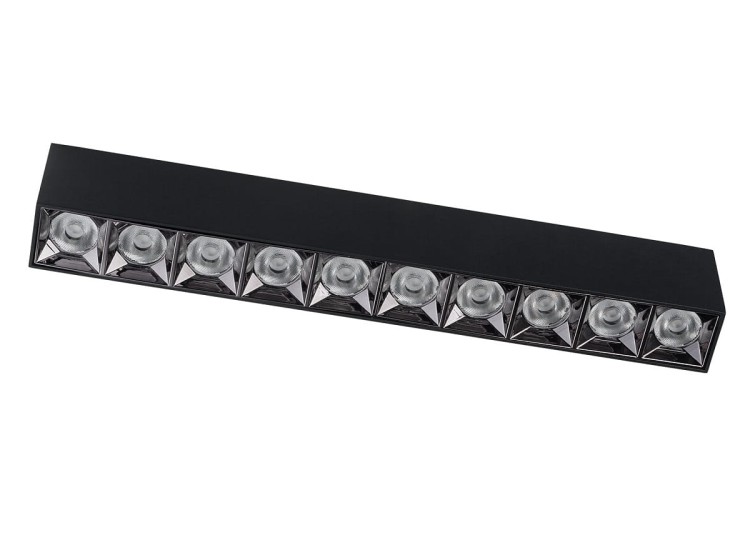 Oprawa liniowa Lampa spot punktowa MIDI LED BLACK 10056 NOWODVORSKI Lighting 40W 3000K Loft nowoczesna sufitowa oświetlenie z soczewkami nie oślepia nie oślepiająca barwa ciepła ciepło biała czarna Inspiracje Premium