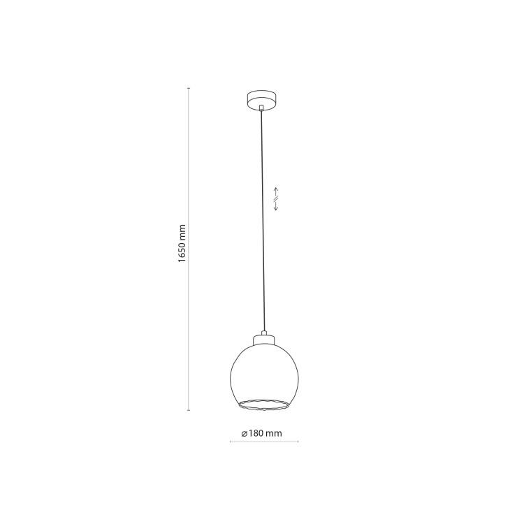 DEVI TRANSPARENT Lampa wisząca 1 180 4646 TK Lighting Złoty, Czarny Transparentny