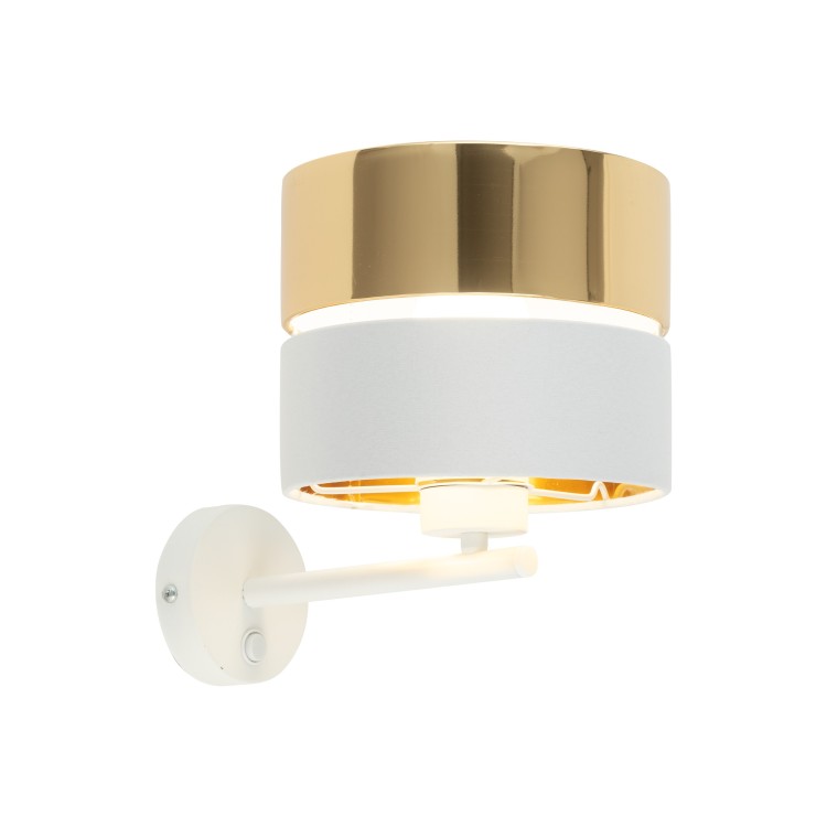 HILTON WHITE/GOLD Kinkiet 1 4770 TK Lighting Biały Złoty, Biały