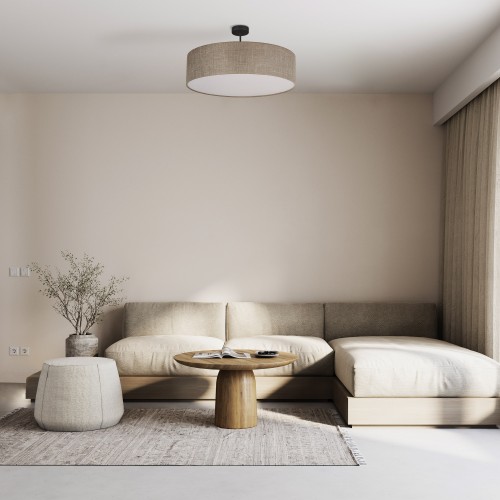 RONDO LINEN Lampa sufitowa 4 600 6248 TK Lighting Czarny Len, Biały