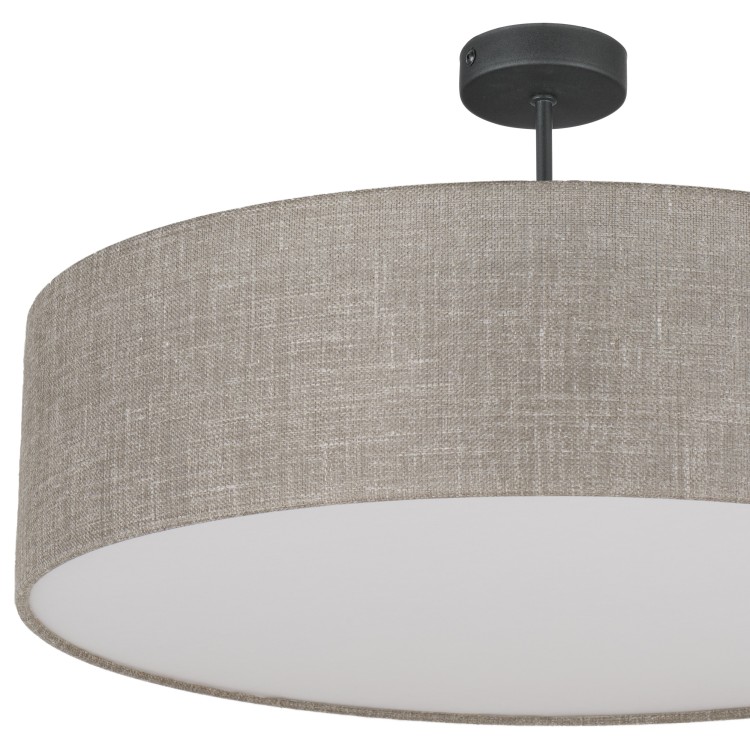RONDO LINEN Lampa sufitowa 4 600 6248 TK Lighting Czarny Len, Biały