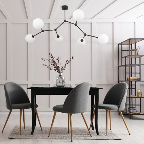 FAIRY BLACK Lampa sufitowa 6 4856 TK Lighting Czarny Biały