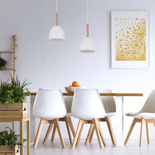 NORD WHITE Lampa wisząca 1 4868 TK Lighting Biały, Sosna Biały