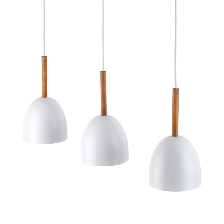 NORD WHITE Lampa wisząca 3 4869 TK Lighting Biały, Sosna Biały