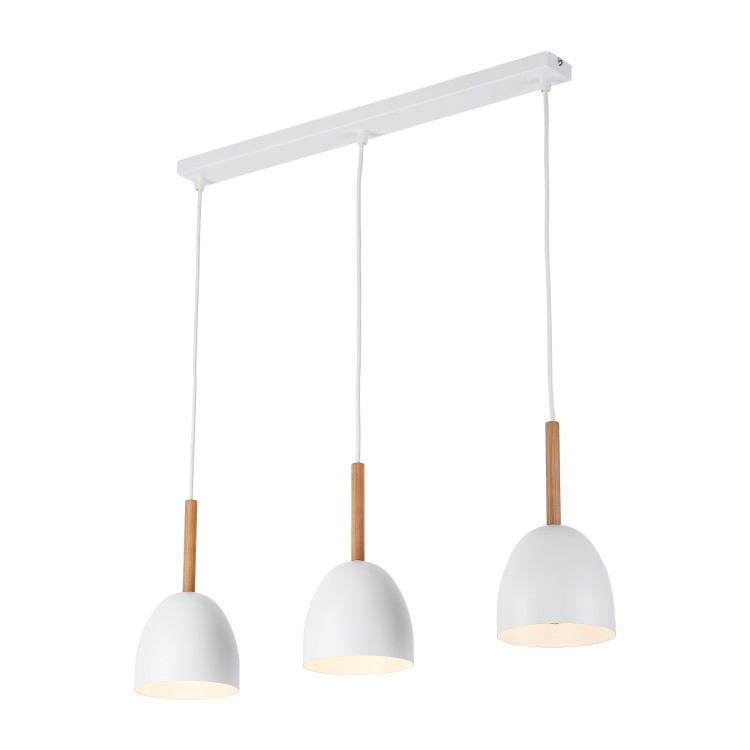NORD WHITE Lampa wisząca 3 4869 TK Lighting Biały, Sosna Biały