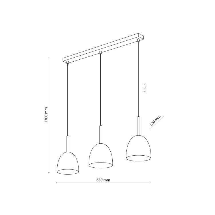 NORD WHITE Lampa wisząca 3 4869 TK Lighting Biały, Sosna Biały