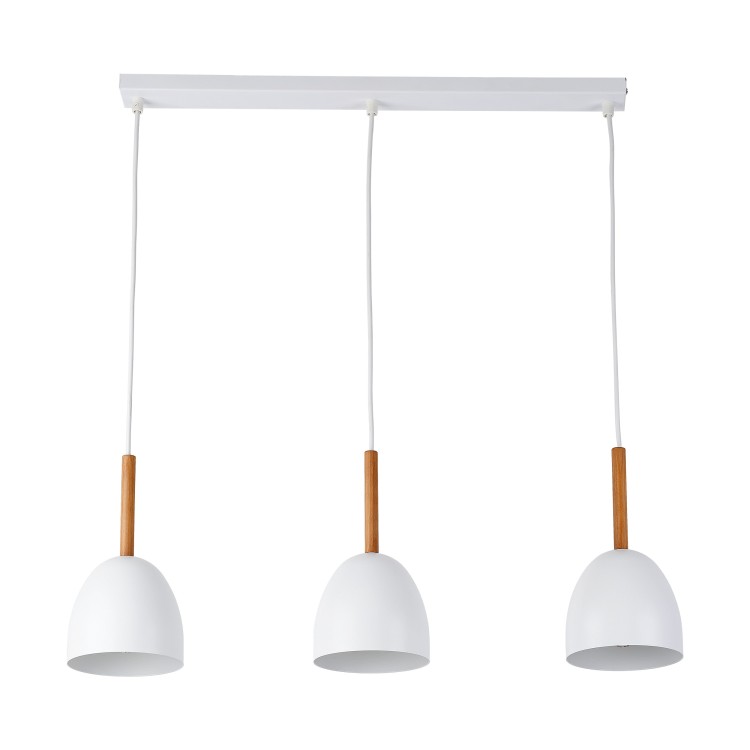 NORD WHITE Lampa wisząca 3 4869 TK Lighting Biały, Sosna Biały