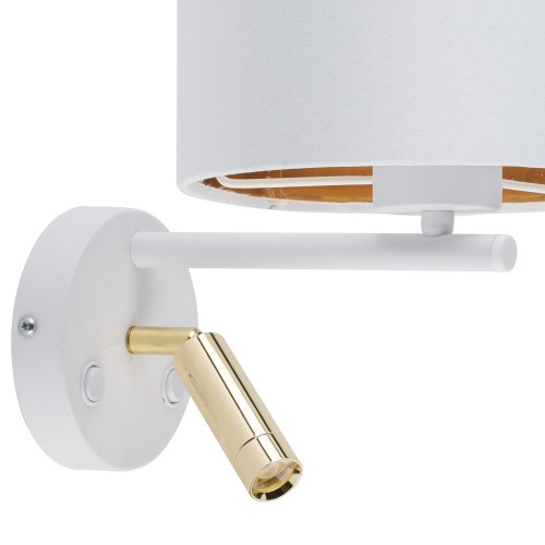 HILTON WHITE/GOLD Kinkiet 2  E27 + LED 5361 TK Lighting Złoty, Biały Złoty, Biały