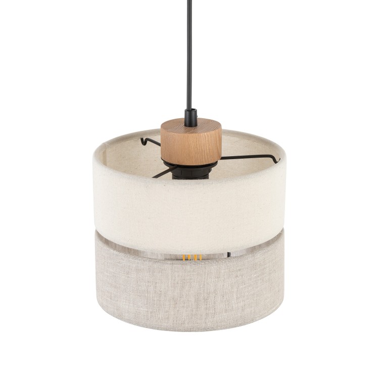 ECO Lampa wisząca 1 200 5770 TK Lighting Sosna, Czarny Len, Beżowy