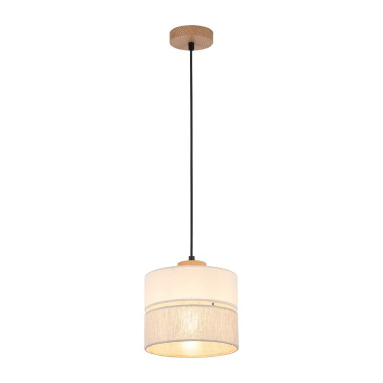 ECO Lampa wisząca 1 200 5770 TK Lighting Sosna, Czarny Len, Beżowy
