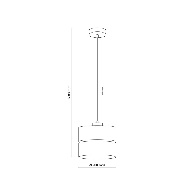 ECO Lampa wisząca 1 200 5770 TK Lighting Sosna, Czarny Len, Beżowy