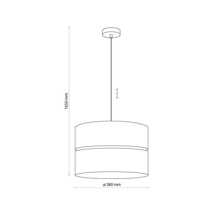 ECO Lampa wisząca 1 380 5772 TK Lighting Sosna, Czarny Len, Beżowy