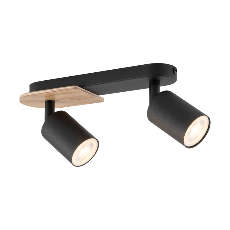 COVER WOOD Lampa sufitowa 2 4674 TK Lighting Orzech, Czarny Czarny