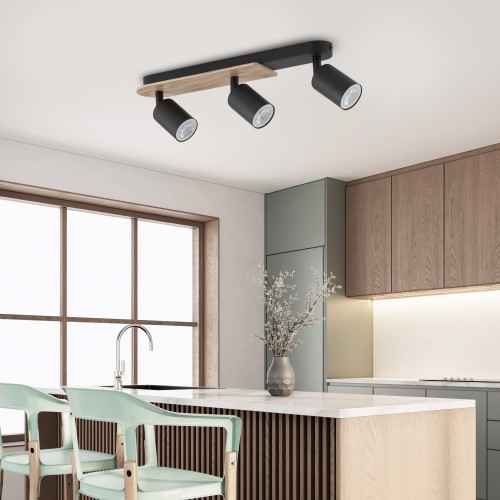 COVER WOOD Lampa sufitowa 3 4675 TK Lighting Orzech, Czarny Czarny