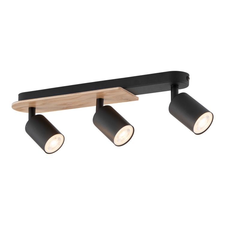 COVER WOOD Lampa sufitowa 3 4675 TK Lighting Orzech, Czarny Czarny