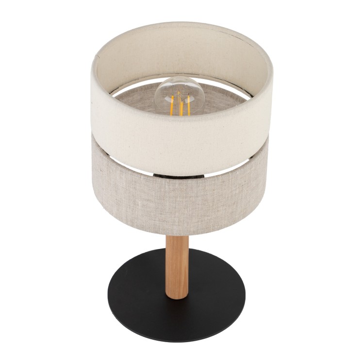 ECO Lampka nocna 1 5596 TK Lighting Sosna, Czarny Len, Beżowy