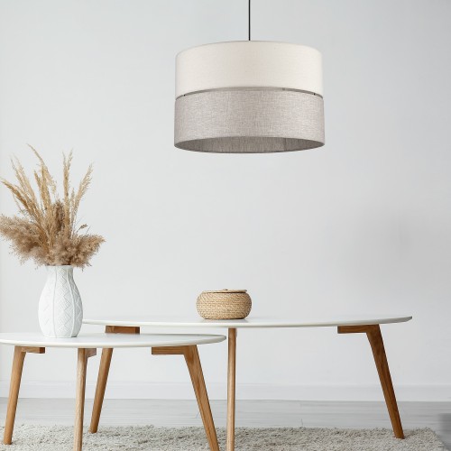 ECO Lampa wisząca 3 5773 TK Lighting Czarny Len, Beżowy