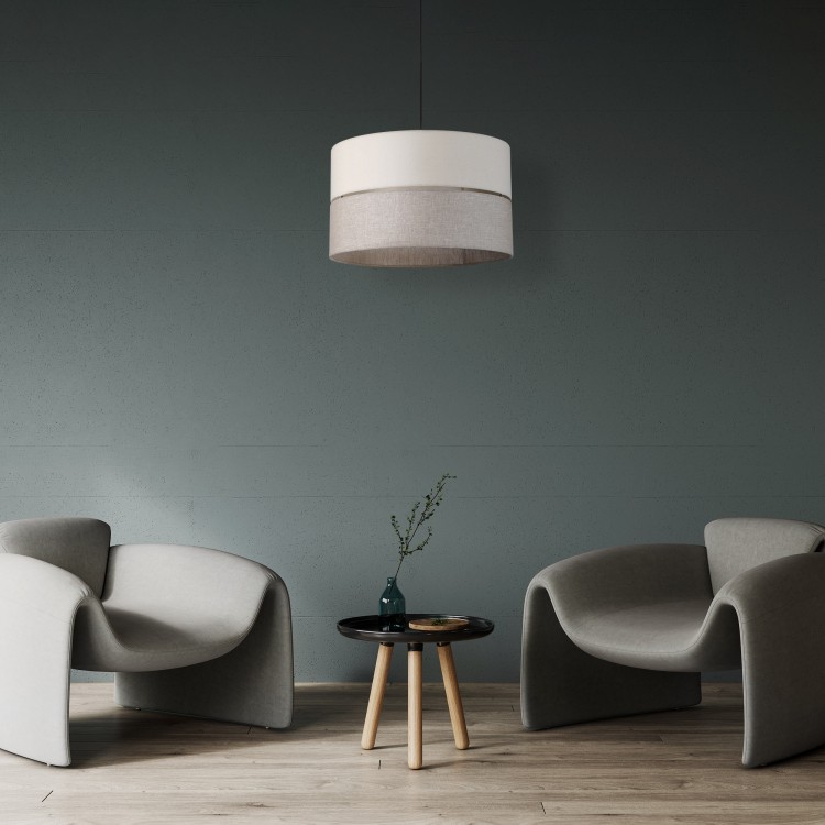 ECO Lampa wisząca 3 5773 TK Lighting Czarny Len, Beżowy