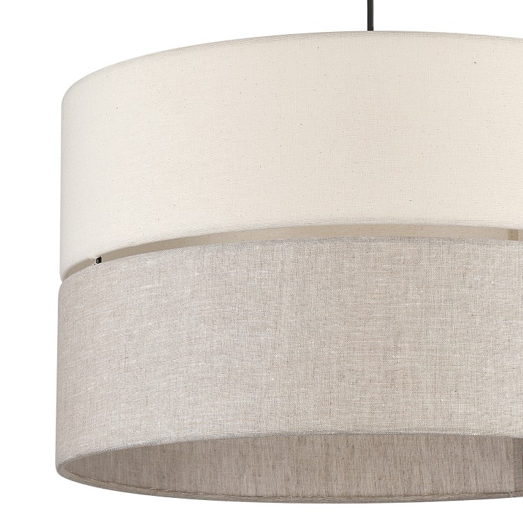 ECO Lampa wisząca 3 5773 TK Lighting Czarny Len, Beżowy
