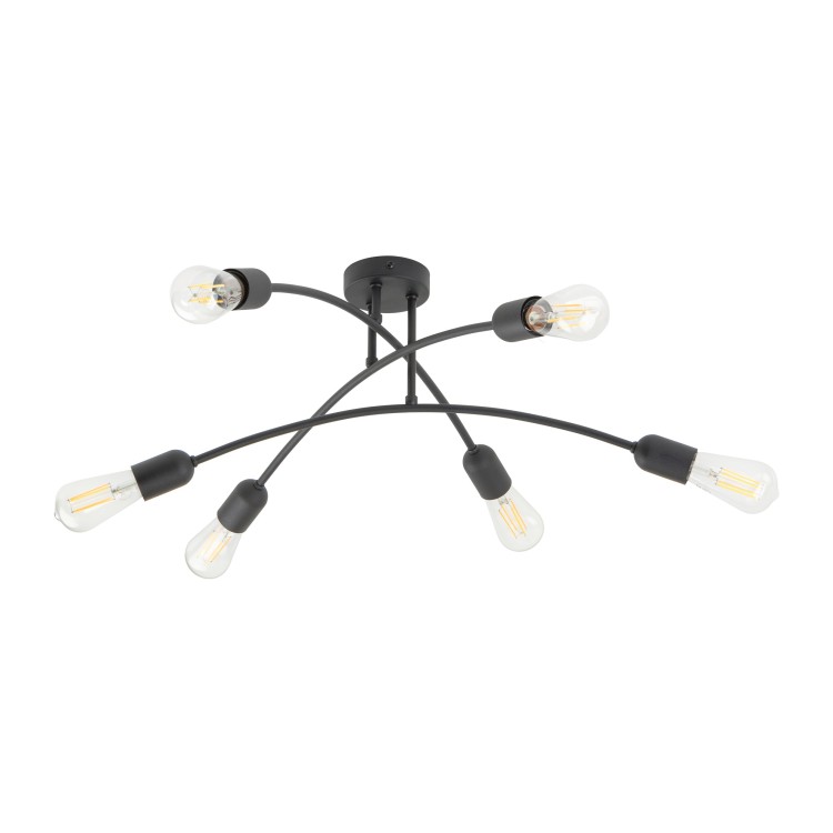 HELIX BLACK Lampa sufitowa 6 4679 TK Lighting Czarny