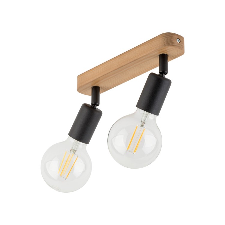 SIMPLY WOOD Lampa sufitowa 2 BLACK 4748 TK Lighting Sosna, Czarny