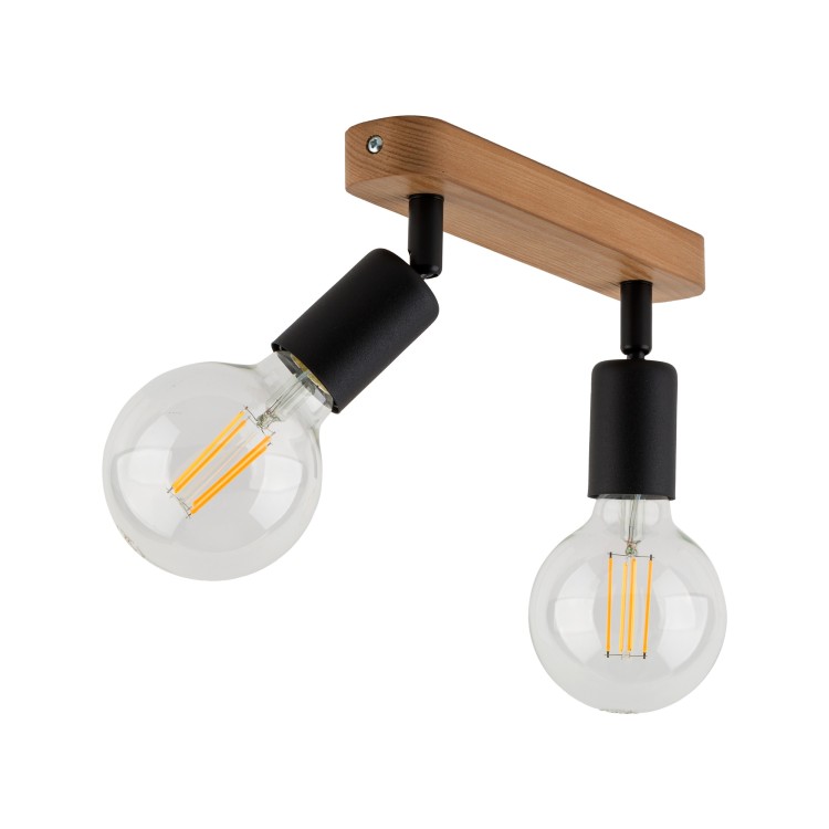 SIMPLY WOOD Lampa sufitowa 2 BLACK 4748 TK Lighting Sosna, Czarny