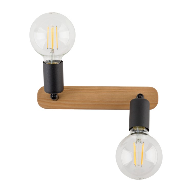 SIMPLY WOOD Lampa sufitowa 2 BLACK 4748 TK Lighting Sosna, Czarny