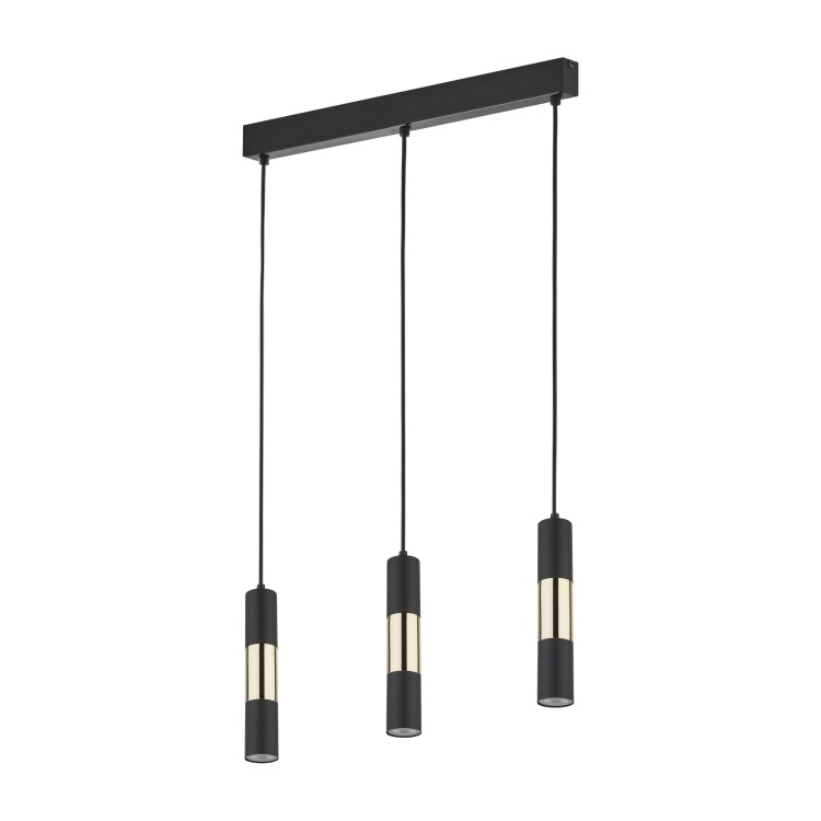 VIVIEN BLACK/GOLD Lampa wisząca 3 Listwa 4757 TK Lighting Złoty, Czarny