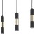 VIVIEN BLACK/GOLD Lampa wisząca 3 Listwa 4757 TK Lighting Złoty, Czarny