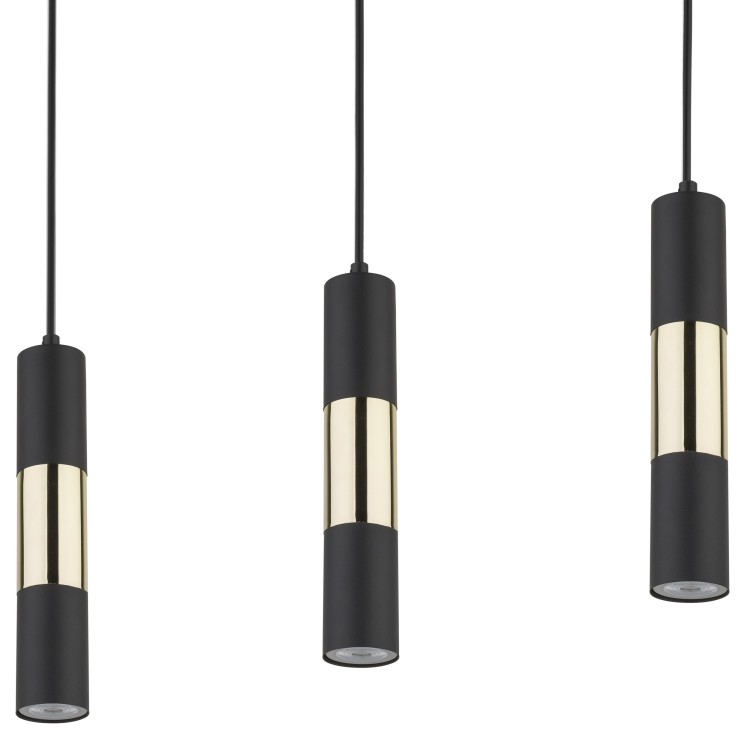 VIVIEN BLACK/GOLD Lampa wisząca 3 Listwa 4757 TK Lighting Złoty, Czarny