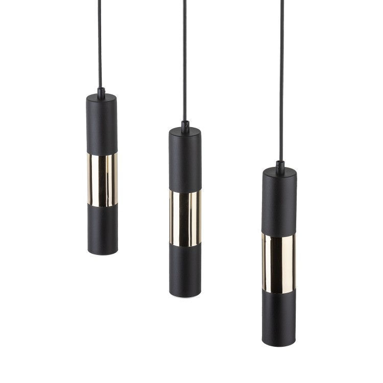 VIVIEN BLACK/GOLD Lampa wisząca 3 Listwa 4757 TK Lighting Złoty, Czarny