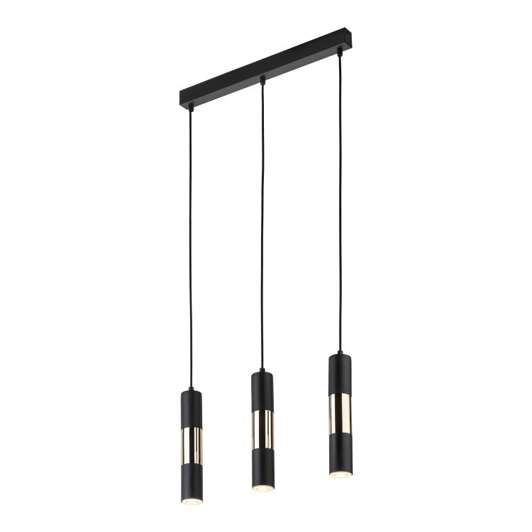 VIVIEN BLACK/GOLD Lampa wisząca 3 Listwa 4757 TK Lighting Złoty, Czarny