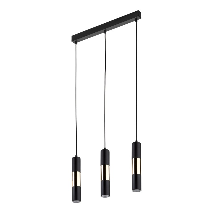 VIVIEN BLACK/GOLD Lampa wisząca 3 Listwa 4757 TK Lighting Złoty, Czarny