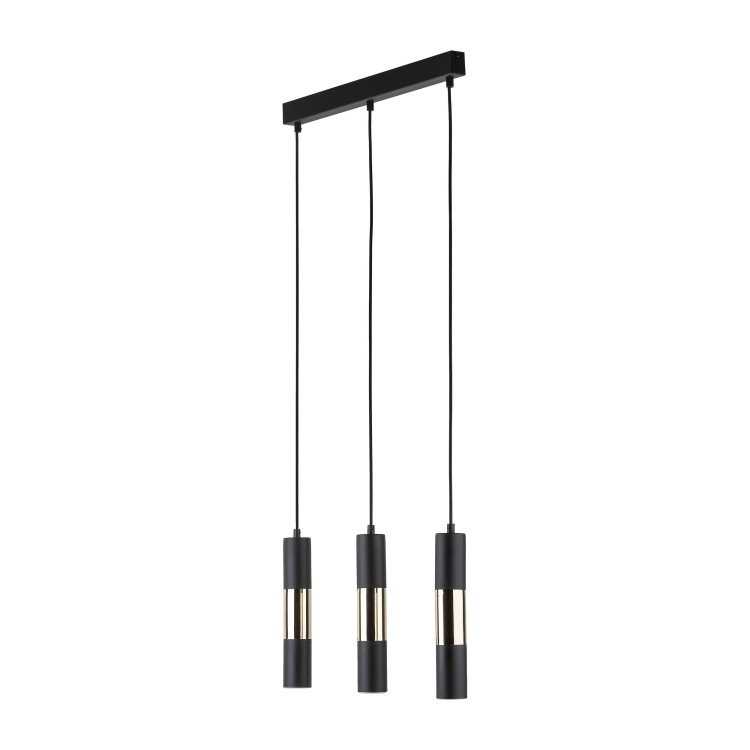 VIVIEN BLACK/GOLD Lampa wisząca 3 Listwa 4757 TK Lighting Złoty, Czarny