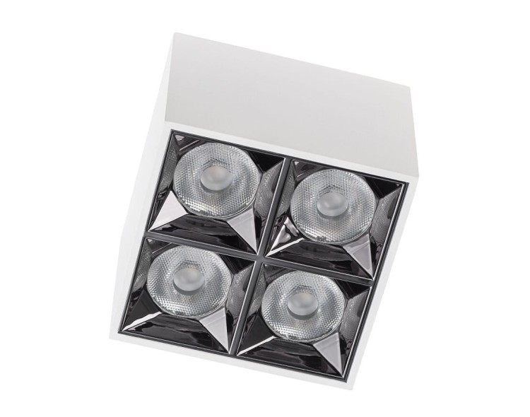 Oprawa kwadratowa Lampa spot punktowa MIDI LED WHITE 10047 NOWODVORSKI Lighting 16W 3000K Loft nowoczesna sufitowa oświetlenie z soczewkami nie oślepia nie oślepiająca barwa ciepła ciepło biała natynkowa biała Inspiracje Premium