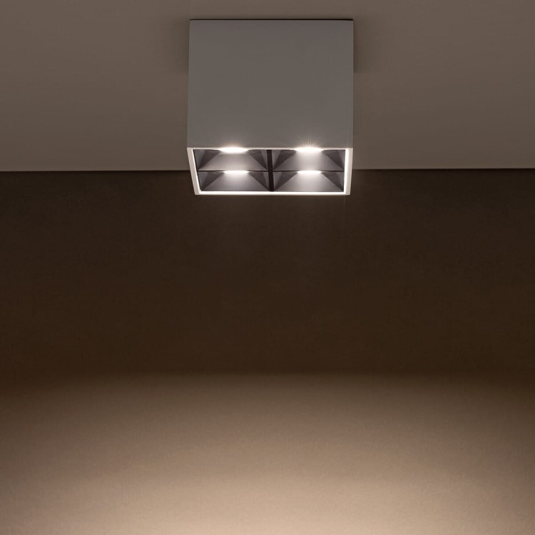 Oprawa kwadratowa Lampa spot punktowa MIDI LED WHITE 10047 NOWODVORSKI Lighting 16W 3000K Loft nowoczesna sufitowa oświetlenie z soczewkami nie oślepia nie oślepiająca barwa ciepła ciepło biała natynkowa biała Inspiracje Premium