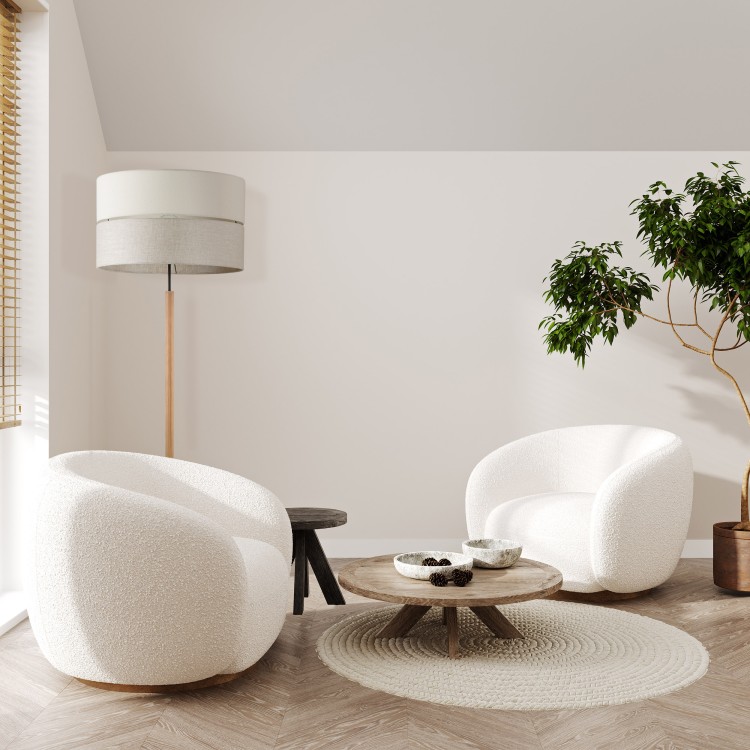 ECO Lampa podłogowa 1 5597 TK Lighting Sosna, Czarny Len, Beżowy