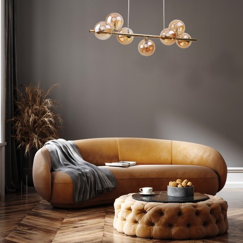 ESTERA GOLD Lampa wisząca 7 5668 TK Lighting Złoty Bursztynowy