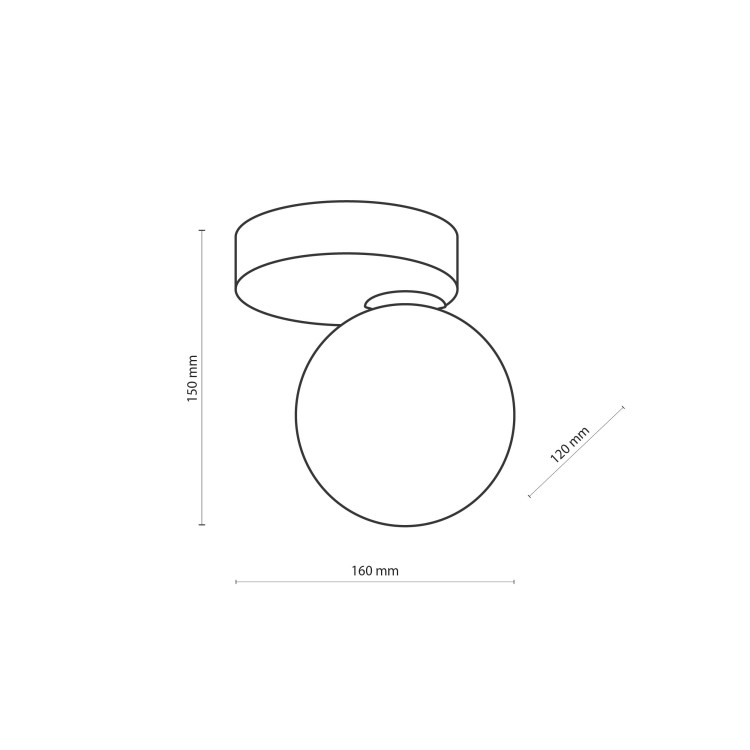 BIANCA BLACK Lampa sufitowa 1 5681 TK Lighting Czarny Biały