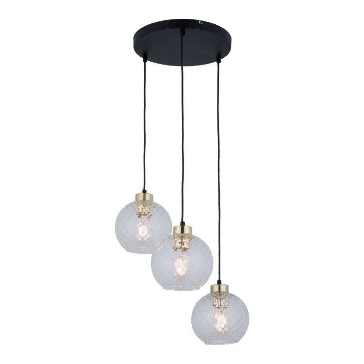 DEVON Lampa wisząca 3 Koło TRANSPARENT 4586 TK Lighting Złoty, Czarny Transparentny