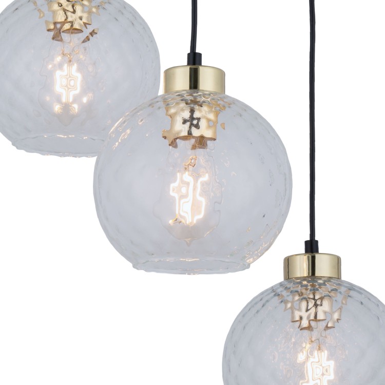 DEVON Lampa wisząca 3 Koło TRANSPARENT 4586 TK Lighting Złoty, Czarny Transparentny