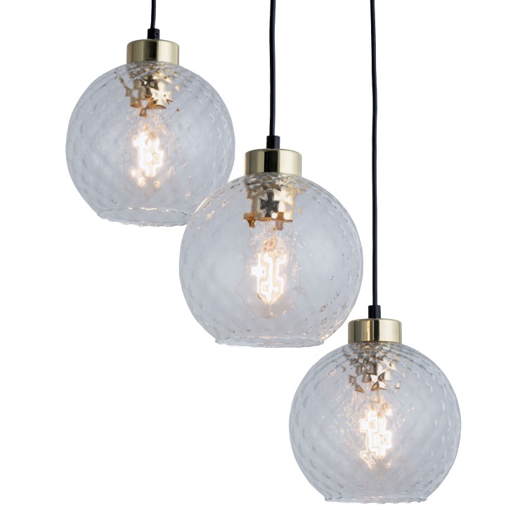 DEVON Lampa wisząca 3 Koło TRANSPARENT 4586 TK Lighting Złoty, Czarny Transparentny