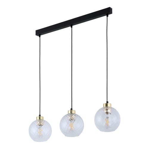 DEVON Lampa wisząca 3 Listwa TRANSPARENT 4587 TK Lighting Złoty, Czarny Transparentny